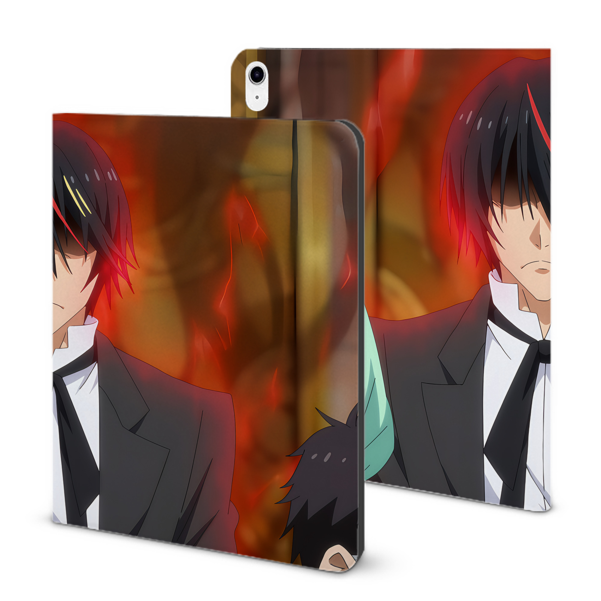 （画像用） 転スラ Regarding Reincarnated to Slime IPad ケース ブック型 PUレザー TPU 耐衝撃 軽量 薄型 ペン収納なし 全面保護 IPad 各モデル対応
